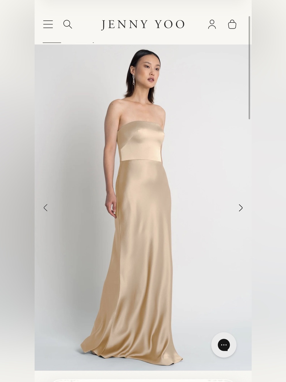 Jenny Yoo Melody Bridesmaid Dress in Pale Gold - (2 altered sizes available)